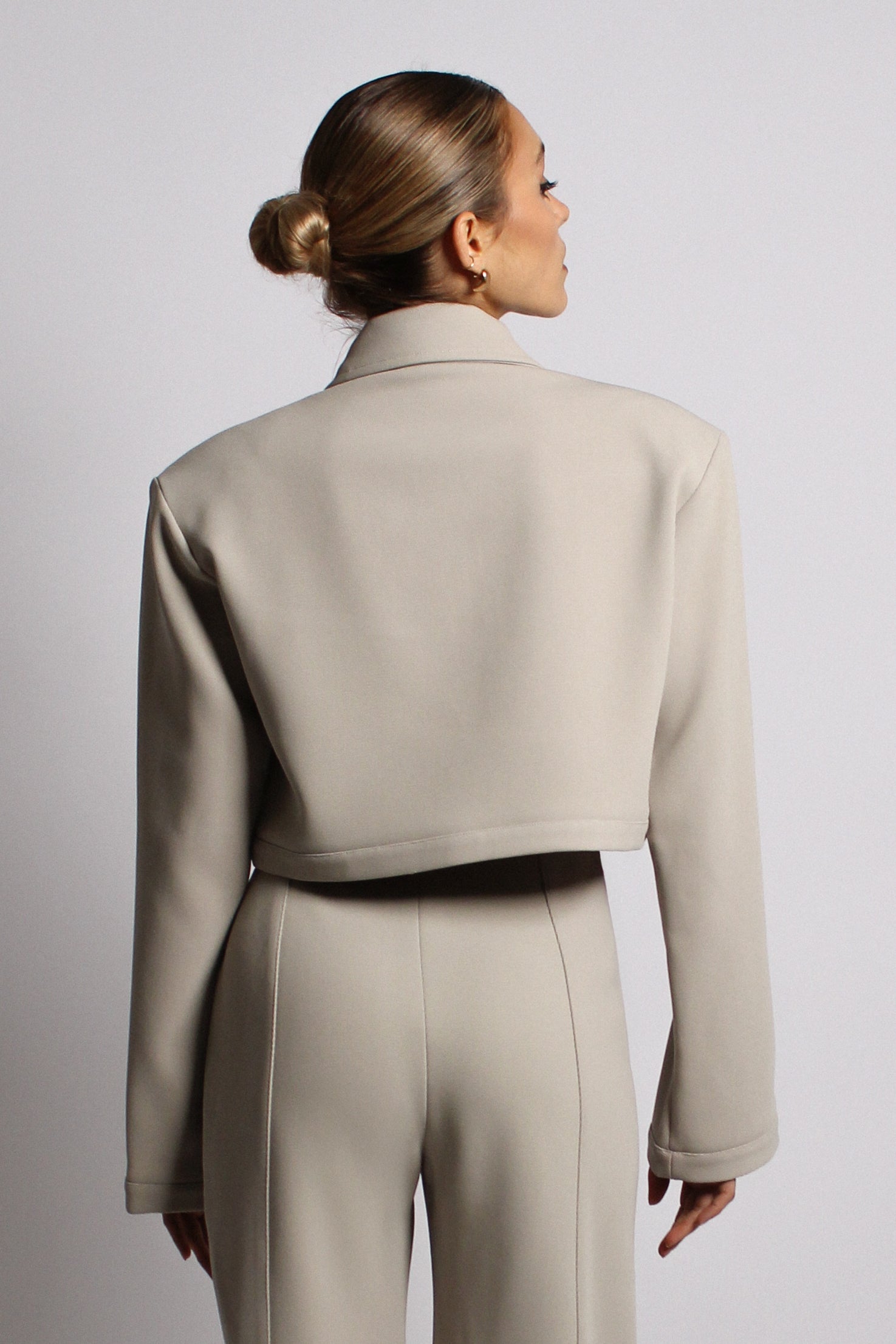 Beige Cropped Jacket