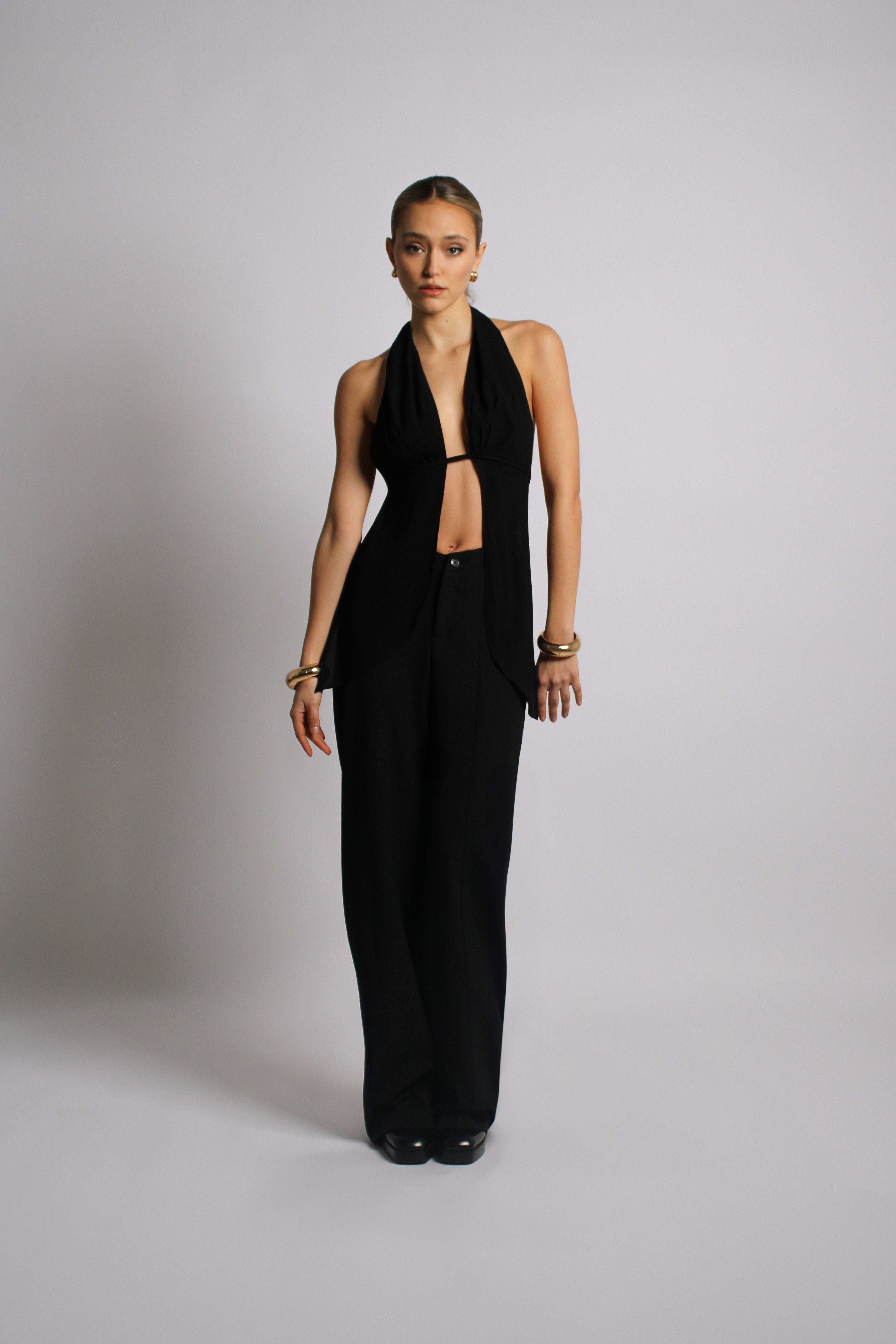 Black Plunge Top